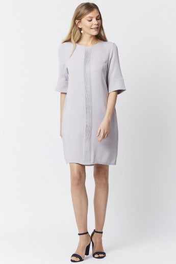 JAYLEY Grey Silk Blend Shift Dress