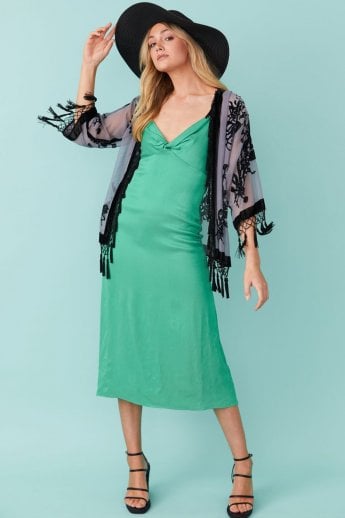 JAYLEY Grey Silk Devore Jacket