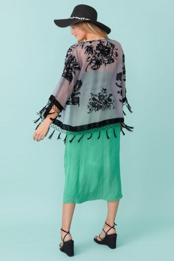JAYLEY Grey Silk Devore Jacket