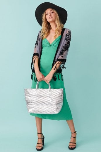 JAYLEY Grey Silk Devore Jacket