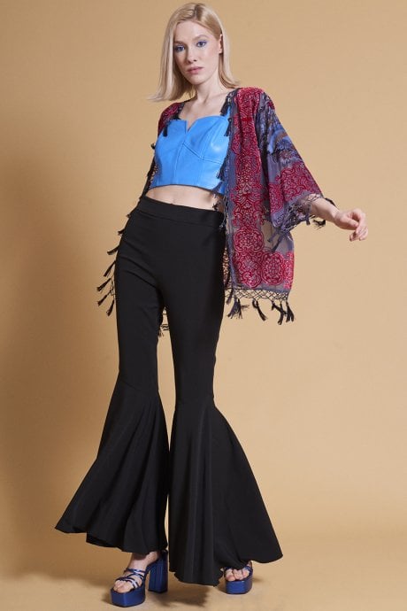 JAYLEY Grey Silk Kimono Jacket