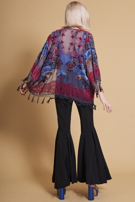 JAYLEY Grey Silk Kimono Jacket