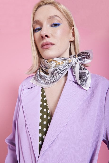 JAYLEY Grey Silk Scarf