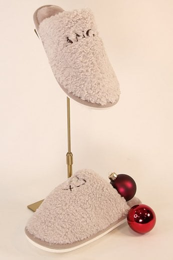 JAYLEY Grey Unisex Faux Fur Slipper