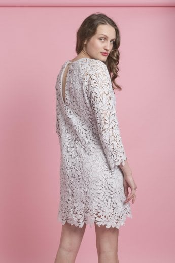JAYLEY Grey Vintage Inspired Lace Dress