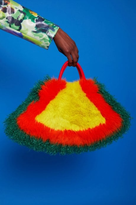 JAYLEY Hand Crafted Eco Bamboo Faux Fur Bag