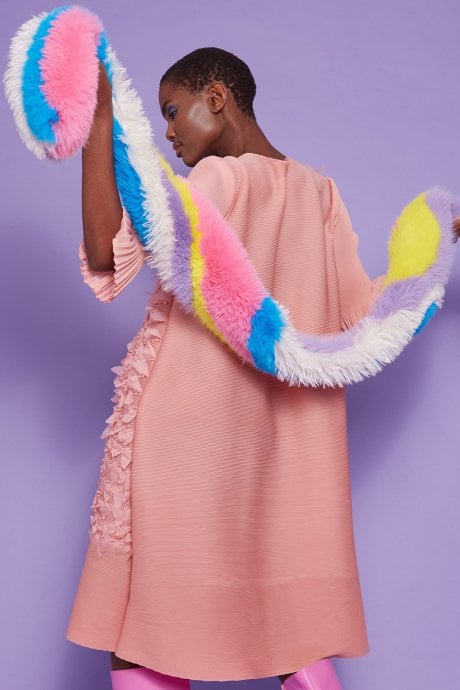 JAYLEY Hand Crafted Eco Bamboo Faux Fur Scarf