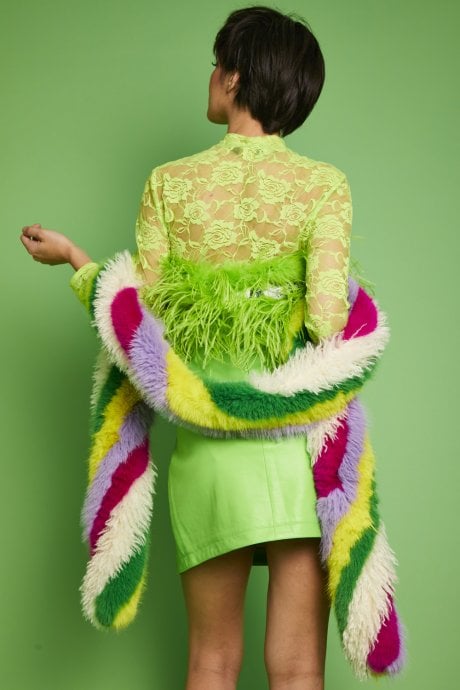 JAYLEY Hand Crafted Eco Bamboo Faux Fur Scarf