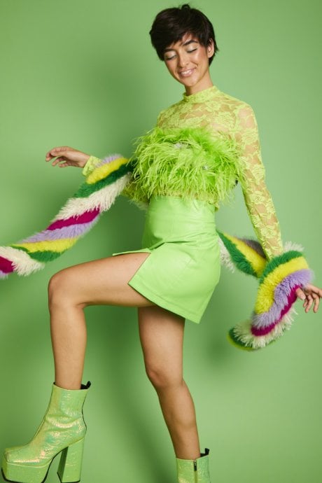 JAYLEY Hand Crafted Eco Bamboo Faux Fur Scarf