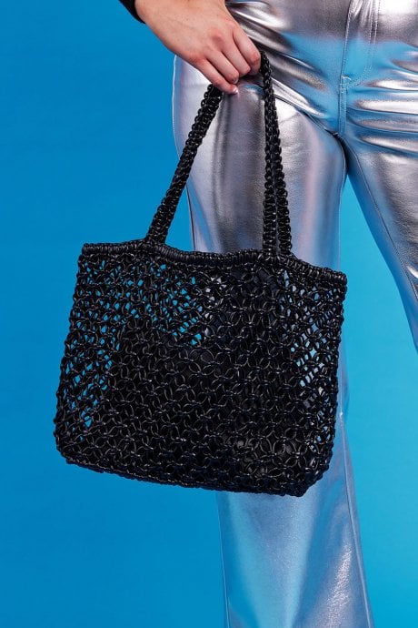 JAYLEY Hand Knitted Eco Leather Bag