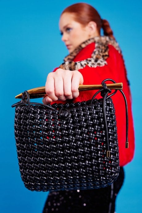 JAYLEY Hand Knitted Eco Leather Cara Bag