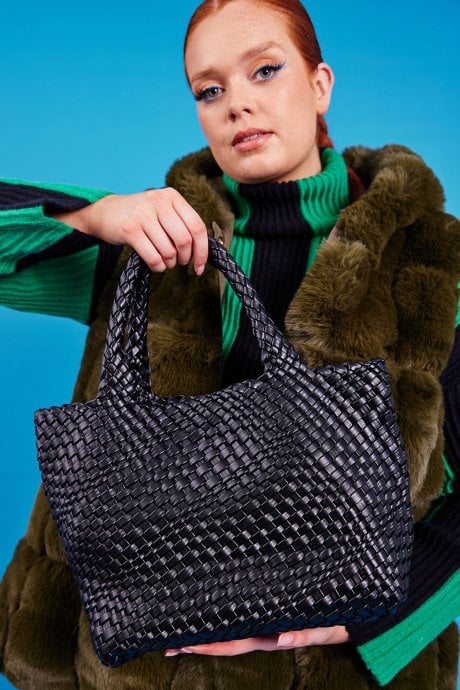 JAYLEY Hand Knitted Eco Leather GiGI Bag