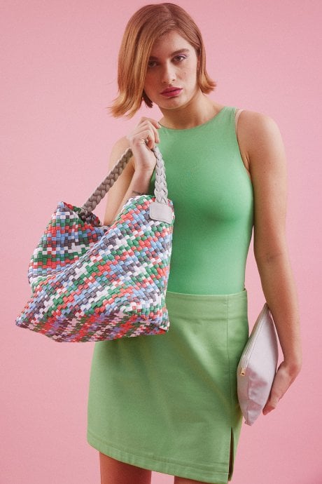 JAYLEY Hand Knitted Eco Leather Sam Bag