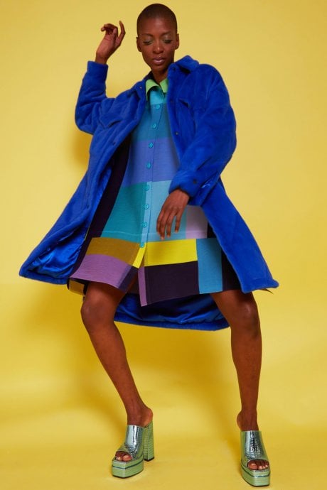 JAYLEY Hand Made Bamboo Eco Fur Coat