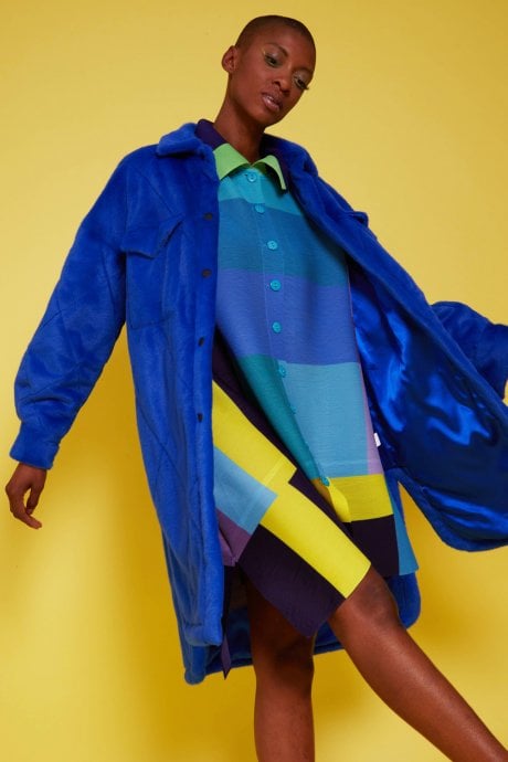 JAYLEY Hand Made Bamboo Eco Fur Coat