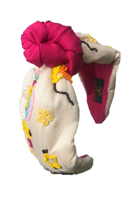 JAYLEY Hand Made Embroidery Headband With Knot Detailing