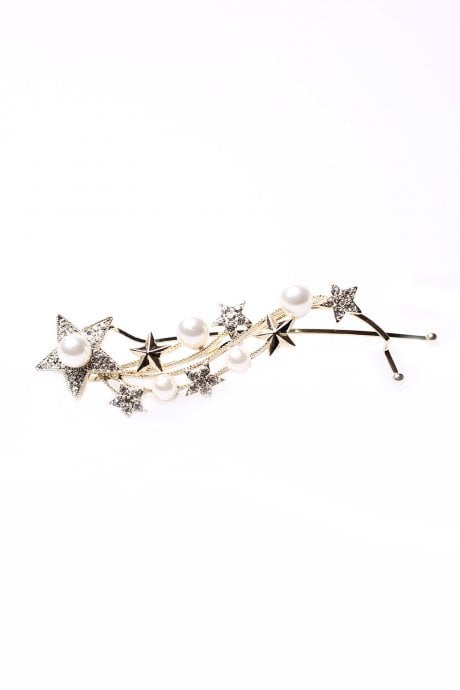 JAYLEY Hand Made Star And Pearl Decor Hair Clip