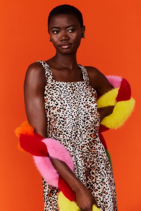 JAYLEY Handcraft Faux Fur Chain Scarf