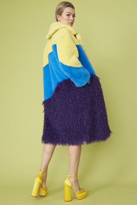 JAYLEY Handmade Bamboo Eco Faux Fur Coat