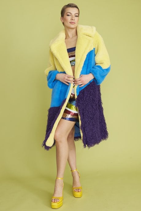JAYLEY Handmade Bamboo Eco Faux Fur Coat