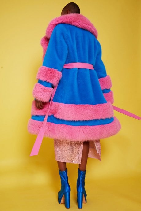JAYLEY Handmade Bamboo Faux Fur Coat