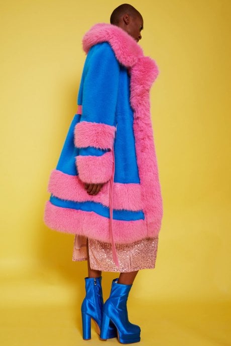 JAYLEY Handmade Bamboo Faux Fur Coat