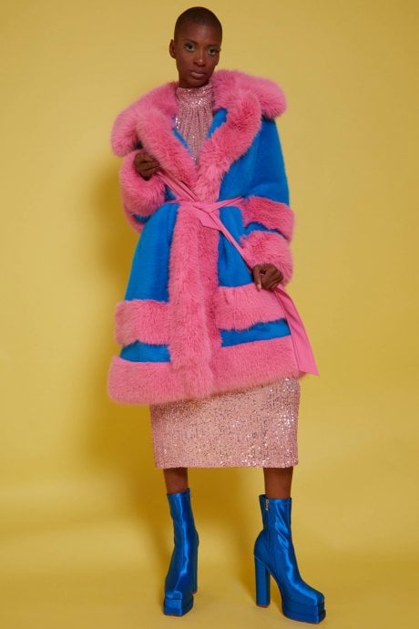 JAYLEY Handmade Bamboo Faux Fur Coat