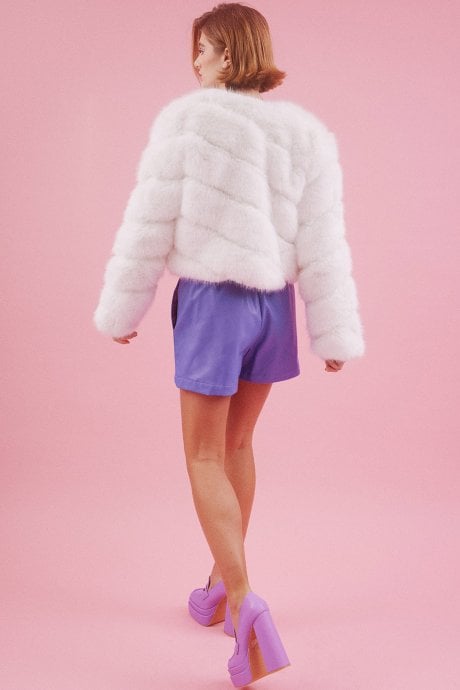 JAYLEY Handmade Bamboo Faux Fur Jacket