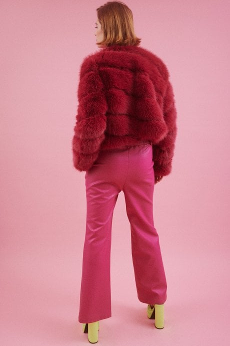 JAYLEY Handmade Bamboo Faux Fur Jacket