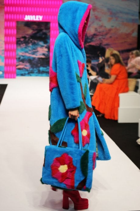 JAYLEY Handmade Bamboo Floral Faux Fur Bag