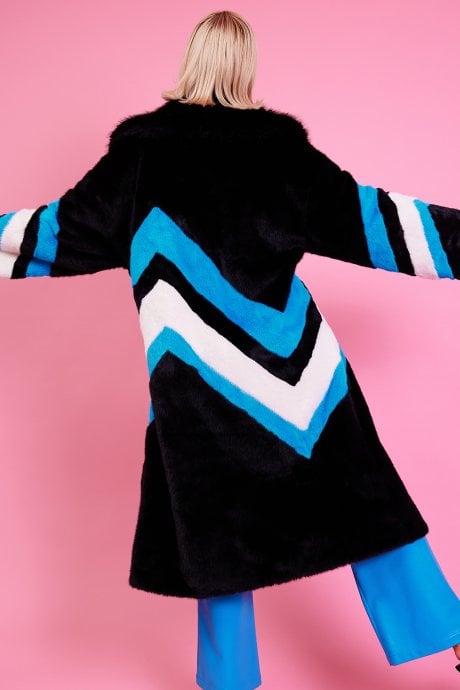 JAYLEY Handmade Eco Faux Fur Electric Coat