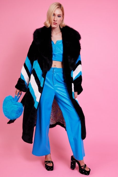 JAYLEY Handmade Eco Faux Fur Electric Coat