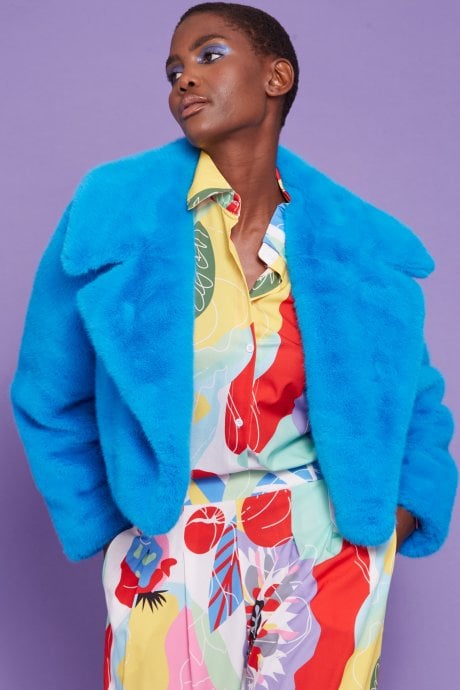 JAYLEY Handmade Eco Faux Fur Love Jacket