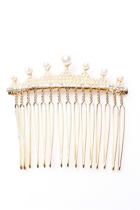 JAYLEY Kate Gold Tone Faux Pearl Hair Comb