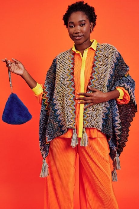 JAYLEY Knitted Mutli-Coloured Cape