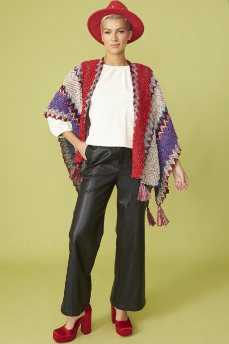 JAYLEY Knitted Mutli-Coloured Cape