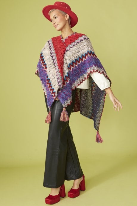 JAYLEY Knitted Mutli-Coloured Cape