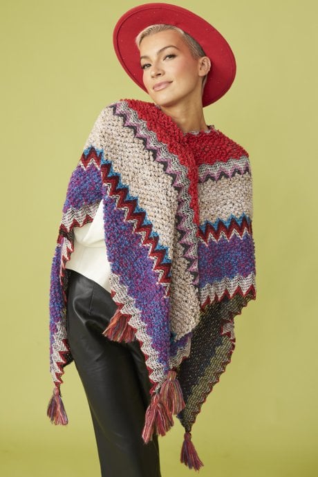 JAYLEY Knitted Mutli-Coloured Cape