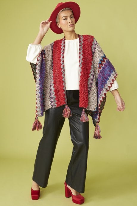 JAYLEY Knitted Mutli-Coloured Cape