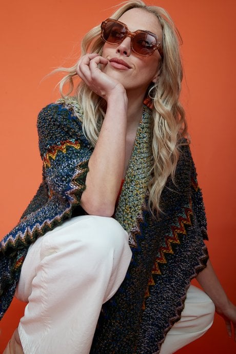 JAYLEY Knitted Mutli-Coloured Cape