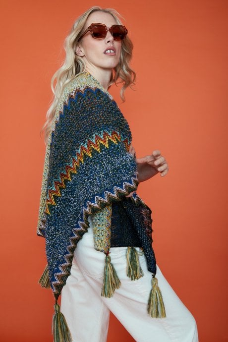 JAYLEY Knitted Mutli-Coloured Cape