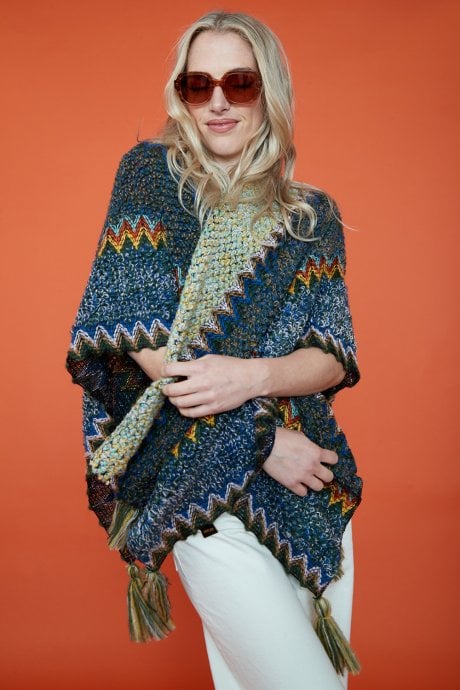 JAYLEY Knitted Mutli-Coloured Cape