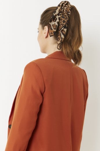 JAYLEY Leopard Print Silk Blend Hair Scarf