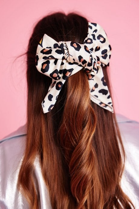 JAYLEY Leopard Print Silk Blend Hair Scarf