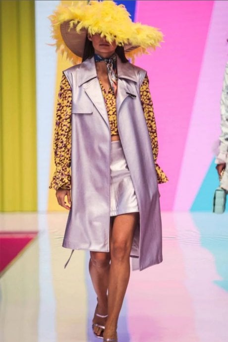 JAYLEY Lilac Faux Suede Metallic Maxi Gilet | Waistcoat