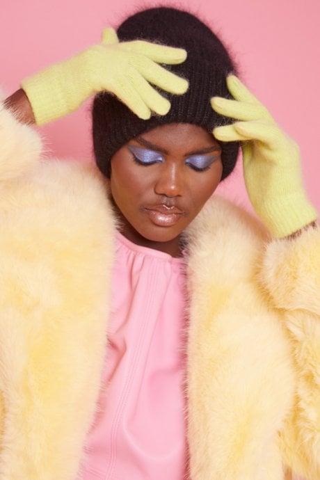 JAYLEY Lime Green Cashmere Blend Gloves