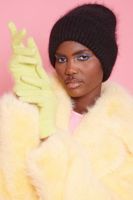 JAYLEY Lime Green Cashmere Blend Gloves