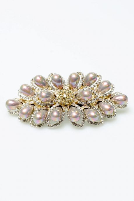 JAYLEY Limited Hand Made Faux Pearl And Crystal Hair Clip