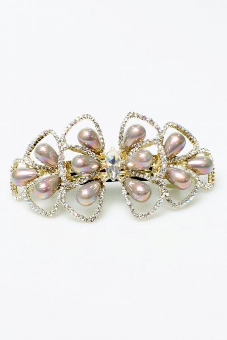 JAYLEY Limited Hand Made Faux Pearl And Crystal Hair Clip