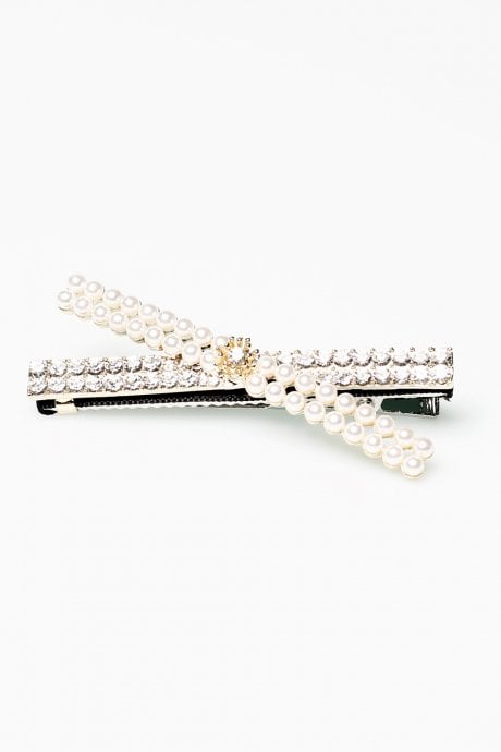 JAYLEY Limited Hand Made Faux Pearl And Crystal Hair Clip